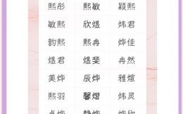 带火字旁的女孩名字大全免费 带火旁的字女孩名