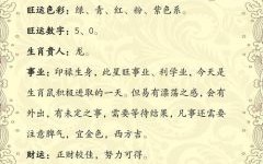 1996年属鼠运势风水与忌讳方位