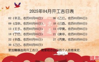 2025年动工吉日有哪些几天 2025年最佳动工日是哪几天