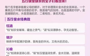 五行缺金女孩名字2020 五行缺金女孩子名字