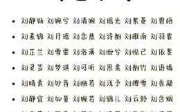 刘姓女孩名字2021 刘姓女孩子名字