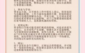 白羊座今日运势