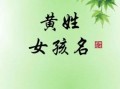 黄姓属兔女孩的名字大全 黄姓属兔女孩的名字