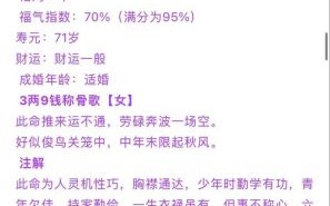 称骨算命男女详解，孔明称骨算命男命解析