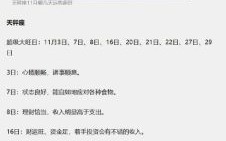 2016年11月良辰吉日 2016年11月对应星座