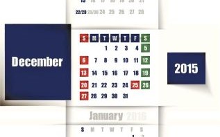 2015年12月年历