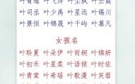 女孩姓叶取什么名字好听两个字 女孩姓叶取什么名字好听
