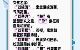 姓刘的可以起什么名字-女孩儿 姓刘少字辈取女孩名字