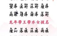 属龙姓王起什么名字好 王姓属龙女孩取名字