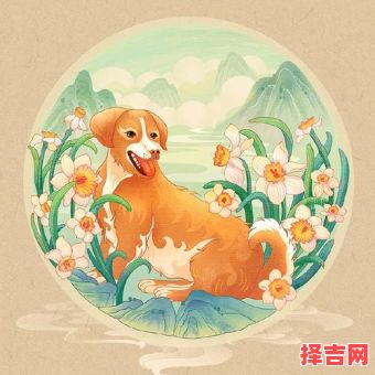 画中兔狗挖青草是什么生肖？属狗的六个合生肖-第1张图片