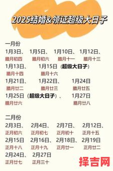 2025年农历十二月黄道吉日 2025腊月黄道吉日-第1张图片