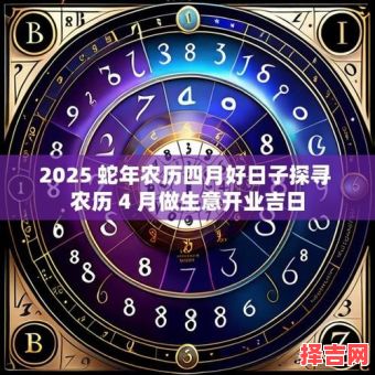 2025年4月最佳开业吉日 4月最佳出行吉日-第1张图片