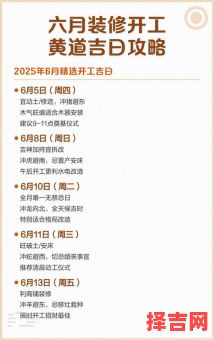2025年5月装修开工吉日查询 2025年装修开工黄道吉日-第1张图片