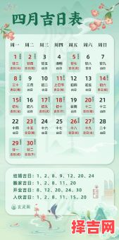 2025年万年历黄道吉日查询 老黄历四月吉日-第1张图片