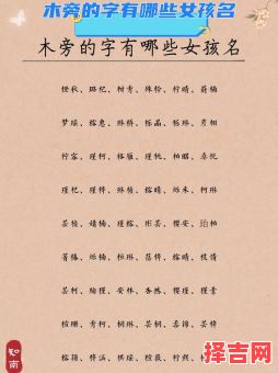 带木字旁的女孩名字 女生带木最吉祥的名字-第1张图片