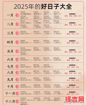 25年黄道吉日表 25载黄道吉日-第1张图片