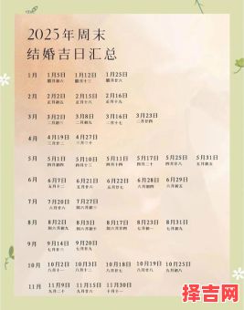 2025年最佳结婚吉日及相冲提示 适合结婚的日子一览表-第1张图片