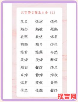 带火字旁的女孩名字大全免费 带火旁的字女孩名-第1张图片