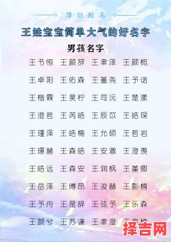 王姓缺水最好的名字男孩 王姓取名字女孩俩个名字-第1张图片