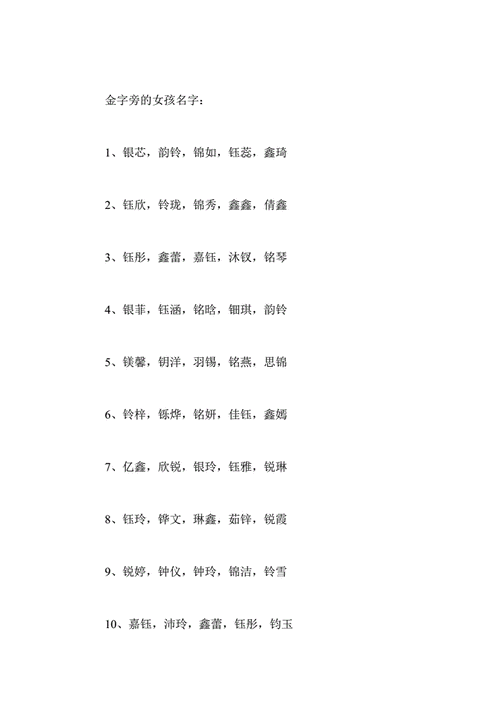 金字旁好听的字女孩 金字旁的字取名女孩兔-第1张图片