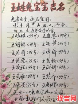 王姓兔宝宝名字大全 兔年女孩王姓名字-第1张图片