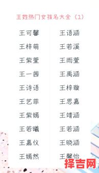 王姓兔宝宝取名大全2021款 王姓兔宝宝取名2026款女孩-第1张图片